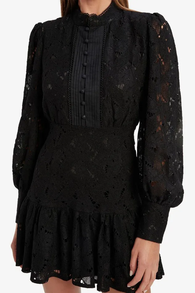Women Day To Night Dresses Bardot Remy Lace Dress In Black Black