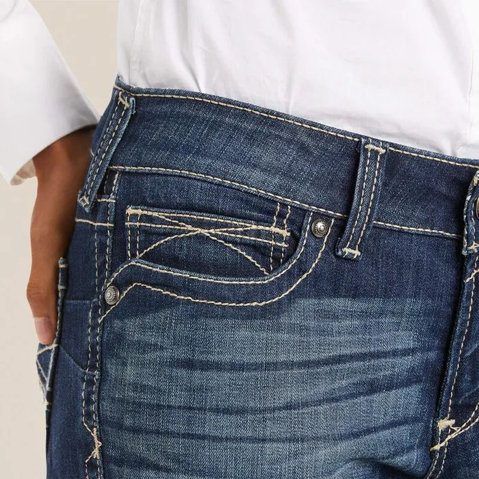 Women Denim Ariat REAL Mid Rise Stretch Original Boot Cut Jean Spitfire