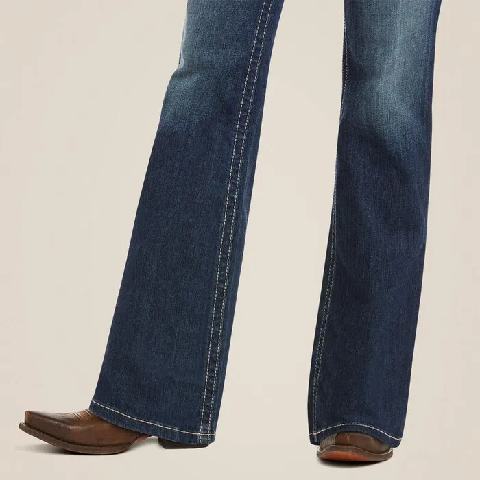 Women Denim Ariat REAL Mid Rise Stretch Original Boot Cut Jean Spitfire