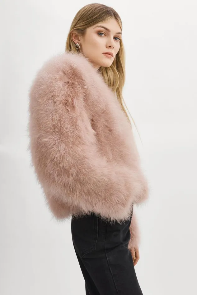 Women DEORA Feather Jacket Dusty Rose LAMARQUE Feather Jackets Women DEORA Feather Jacket Dusty Rose LAMARQUE Feather Jackets
