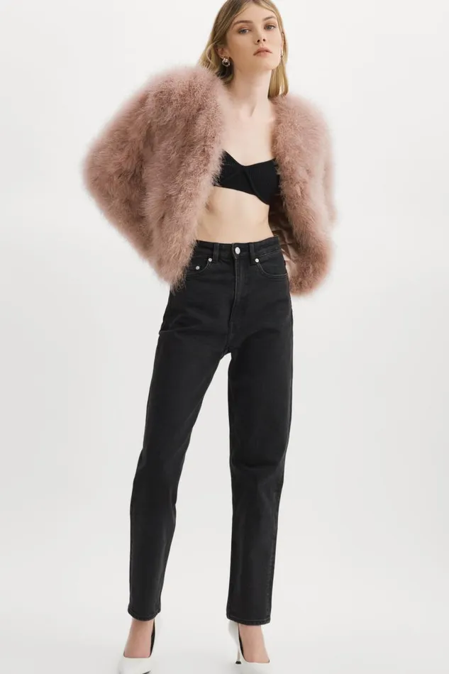 Women DEORA Feather Jacket Dusty Rose LAMARQUE Feather Jackets Women DEORA Feather Jacket Dusty Rose LAMARQUE Feather Jackets