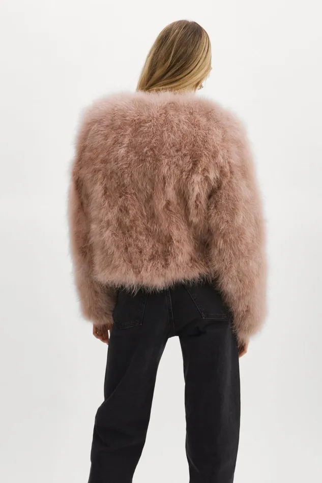 Women DEORA Feather Jacket Dusty Rose LAMARQUE Feather Jackets Women DEORA Feather Jacket Dusty Rose LAMARQUE Feather Jackets