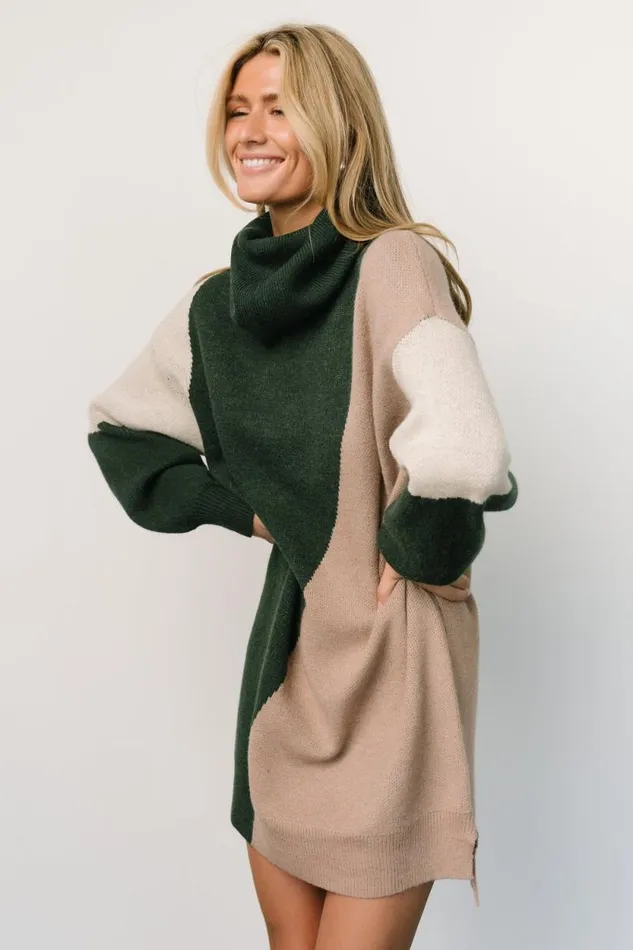 Women Diego Sweater Dress Hunter Green Multi Baltic Born Short Dresses Women Diego Sweater Dress Hunter Green Multi Baltic Born Short Dresses