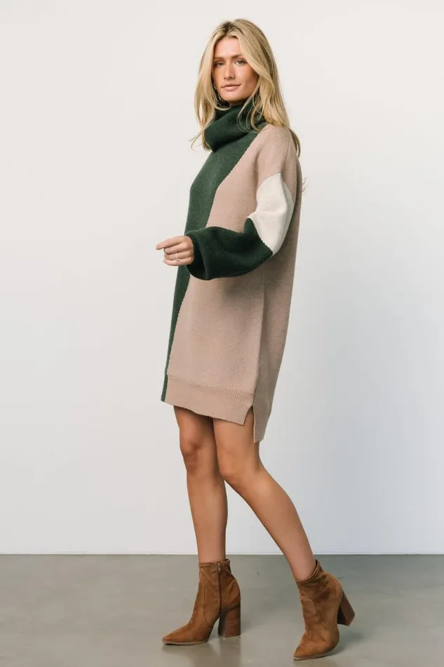 Women Diego Sweater Dress Hunter Green Multi Baltic Born Short Dresses Women Diego Sweater Dress Hunter Green Multi Baltic Born Short Dresses