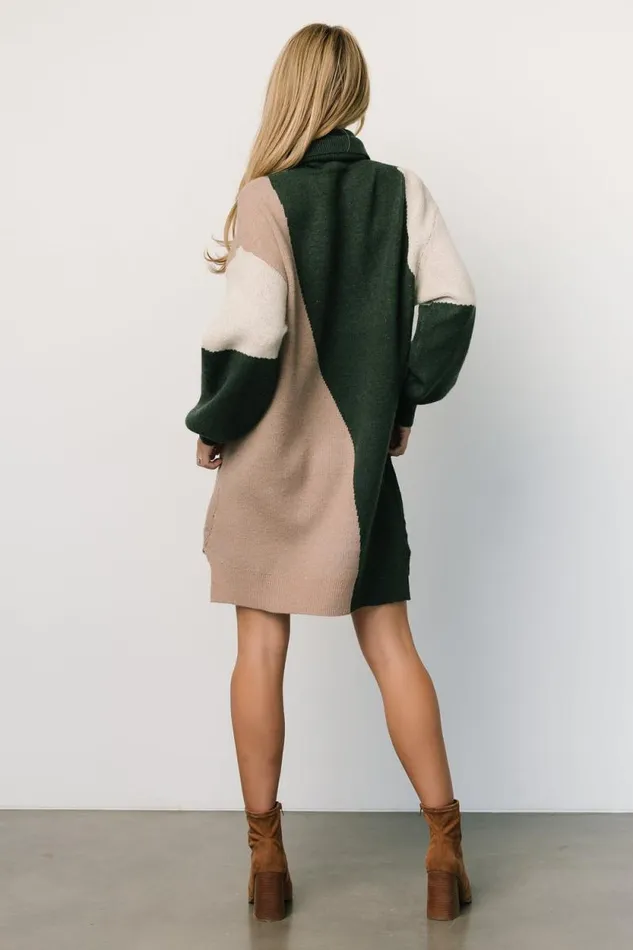 Women Diego Sweater Dress Hunter Green Multi Baltic Born Short Dresses Women Diego Sweater Dress Hunter Green Multi Baltic Born Short Dresses