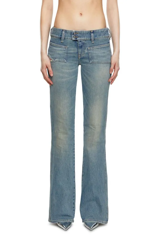 Women Diesel Jeans Bootcut Jeans DHush 09J55 Light Blue