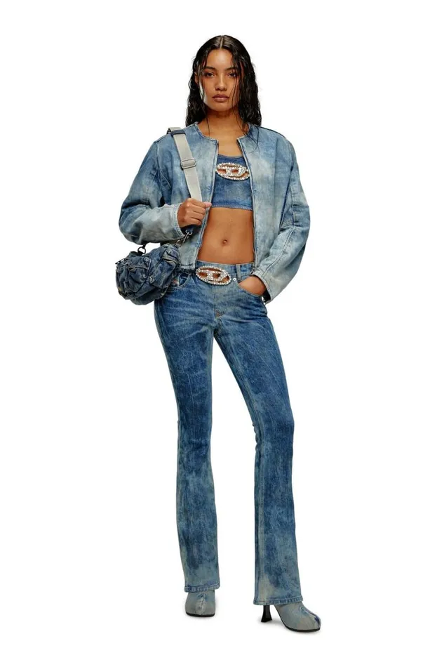 Women Diesel TShirts and Tops DETOPFSE Dark Blue