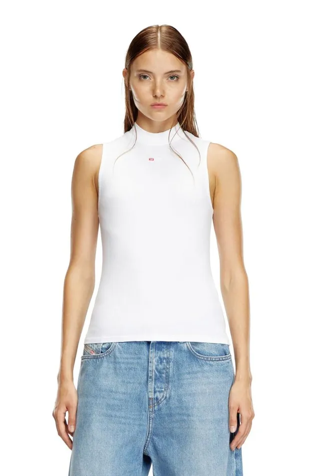 Women Diesel TShirts and Tops TMOKKYSLMICRODIV White Women Diesel TShirts and Tops TMOKKYSLMICRODIV White