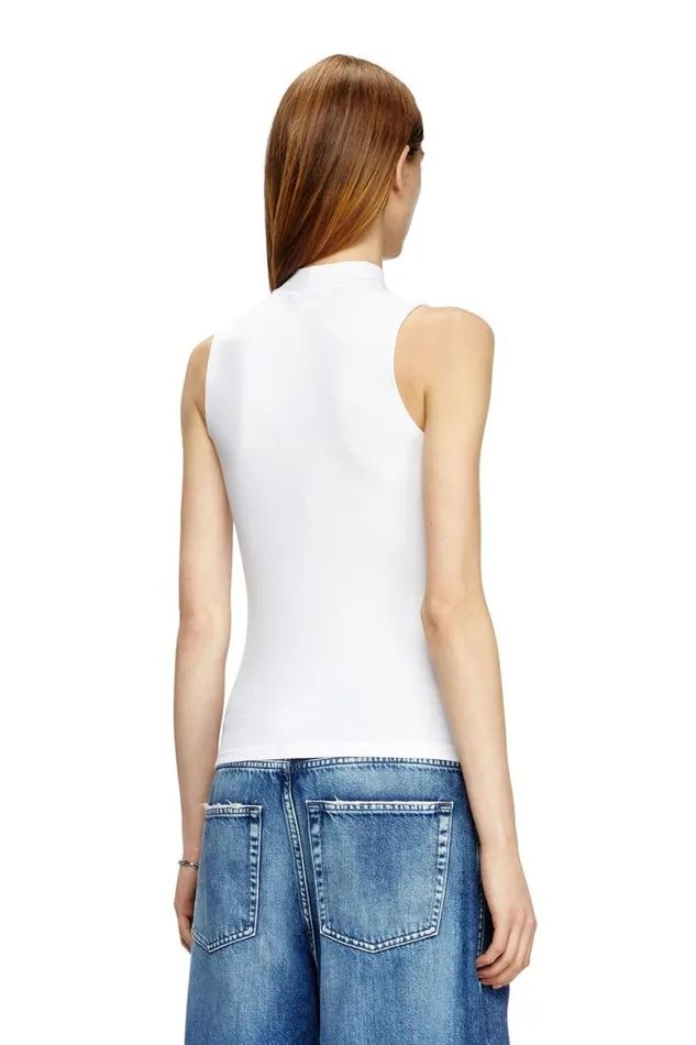 Women Diesel TShirts and Tops TMOKKYSLMICRODIV White Women Diesel TShirts and Tops TMOKKYSLMICRODIV White