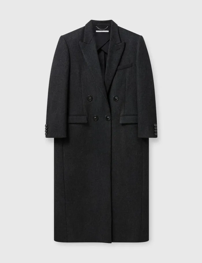 Women DoubleBreasted Long Wool Coat Concrete Stella McCartney Coats And Jackets