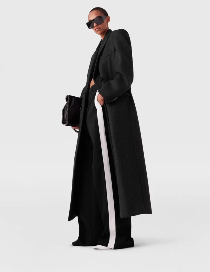 Women DoubleBreasted Long Wool Coat Concrete Stella McCartney Coats And Jackets
