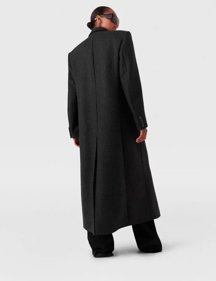 Women DoubleBreasted Long Wool Coat Concrete Stella McCartney Coats And Jackets