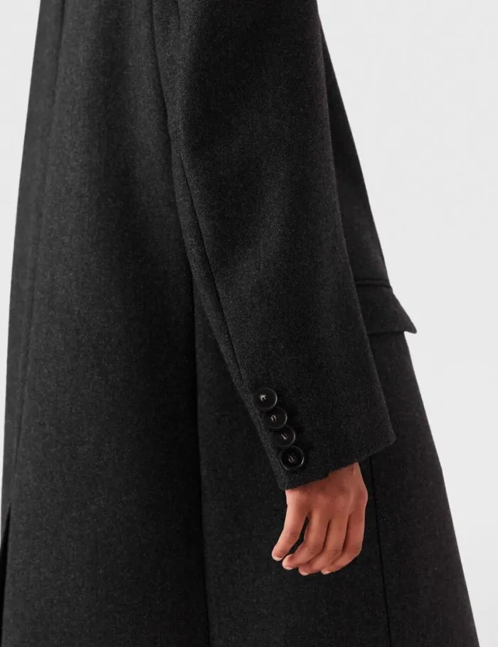 Women DoubleBreasted Long Wool Coat Concrete Stella McCartney Coats And Jackets
