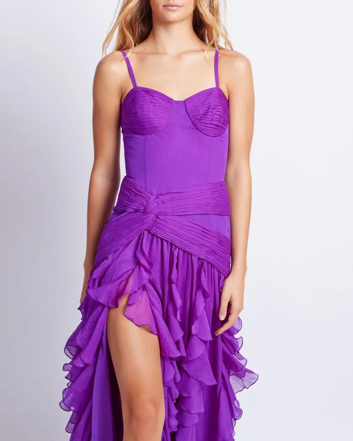 Women Dresses and Jumpsuits PatBO BUSTIER RUFFLE MAXI DRESS FINAL SALE Purple