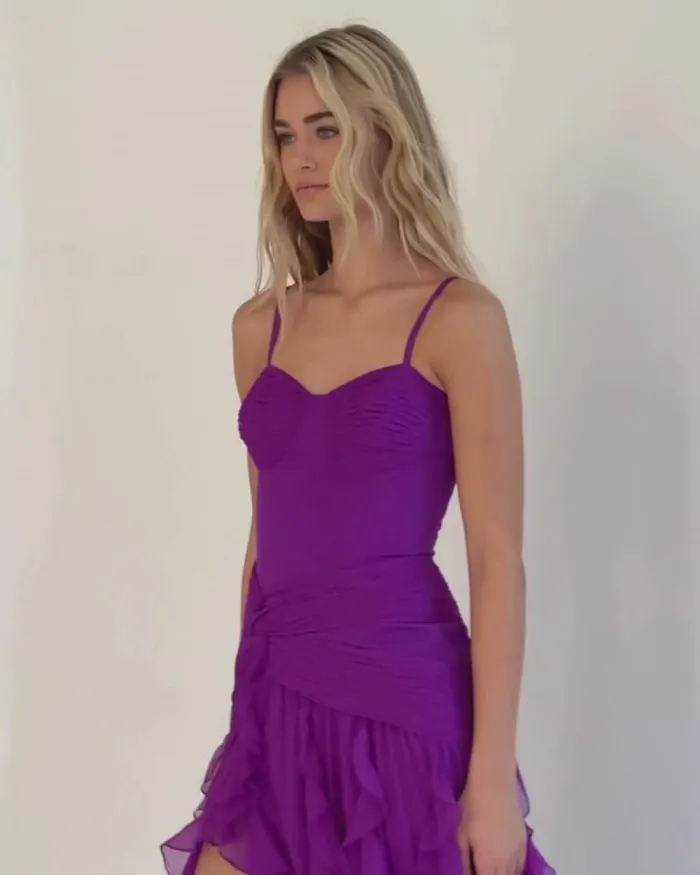Women Dresses and Jumpsuits PatBO BUSTIER RUFFLE MAXI DRESS FINAL SALE Purple