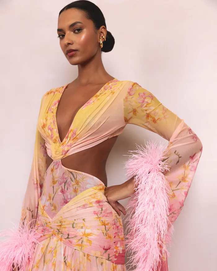 Women Dresses and Jumpsuits PatBO Floral Long Dress Yellow Women Dresses and Jumpsuits PatBO Floral Long Dress Yellow