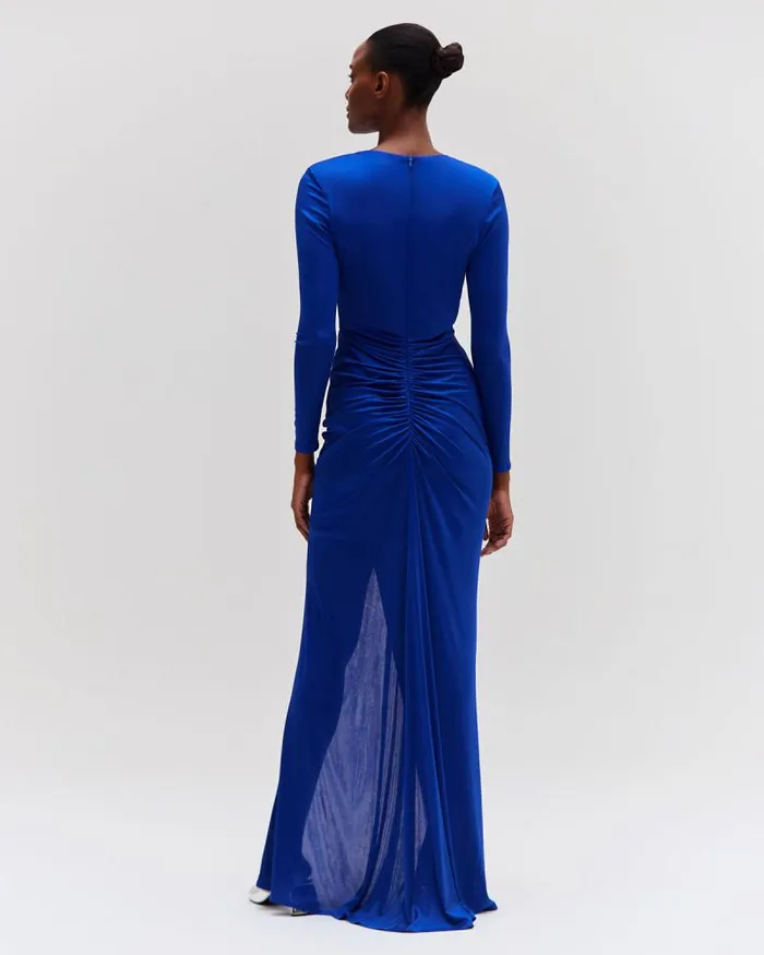 Women Dresses and Jumpsuits PatBO Metallic Jersey Keyhole Maxi Dress Sapphire