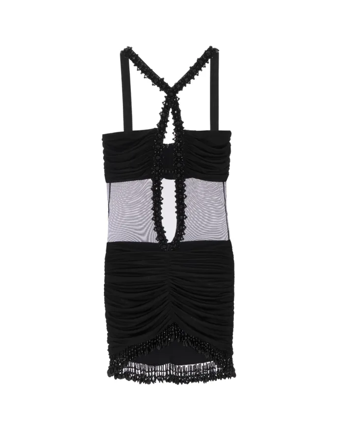 Women Dresses and Jumpsuits PatBO Moonlight CrossFront Mini Dress RUNWAY Black
