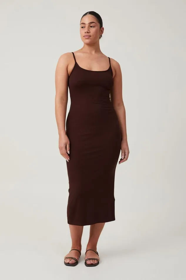 Women Dresses Cotton On Staple 90S Slip Maxi Dress Dark Oak