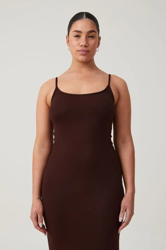 Women Dresses Cotton On Staple 90S Slip Maxi Dress Dark Oak