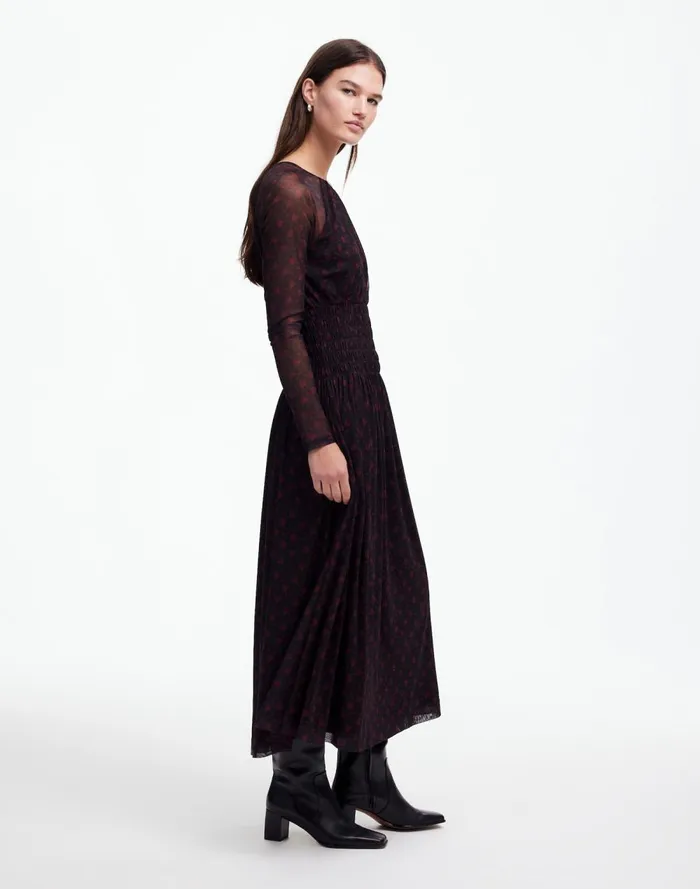 Women Dresses Madewell Smocked Midi Dress In Floral Bright Cherry