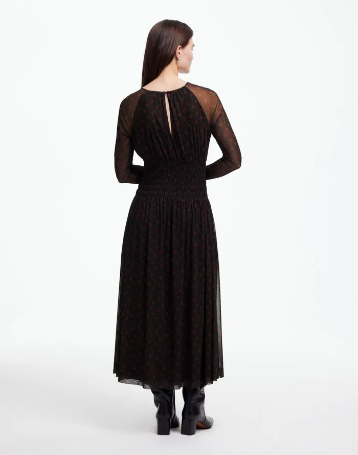 Women Dresses Madewell Smocked Midi Dress In Floral Bright Cherry