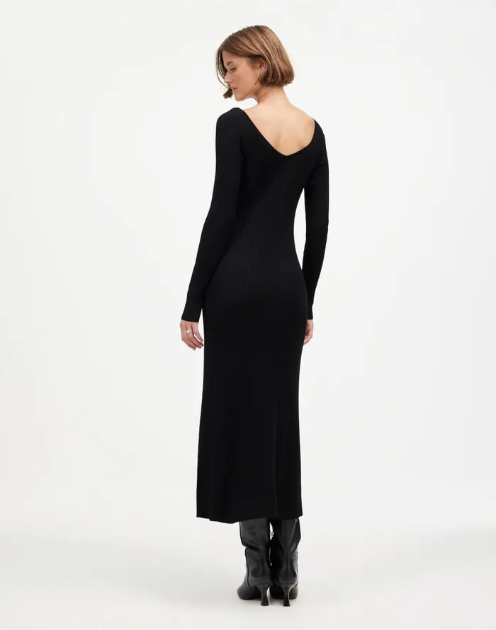 Women Dresses Madewell The Signature Knit VNeck Midi Dress Abyss