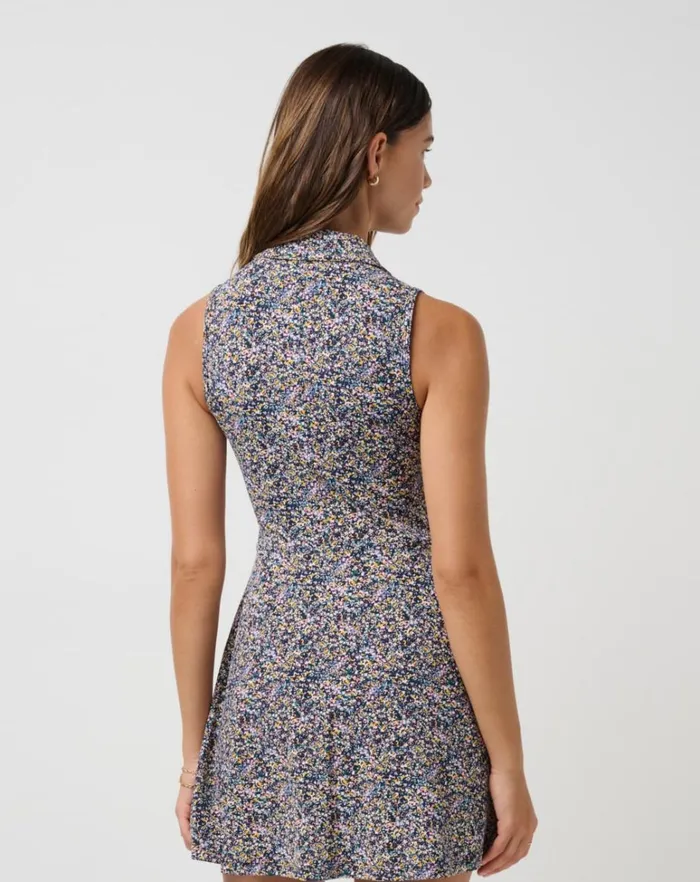 Women Dresses TravisMathew MOVEKNIT SLEEVELESS POLO DRESS 20 Cream Multi