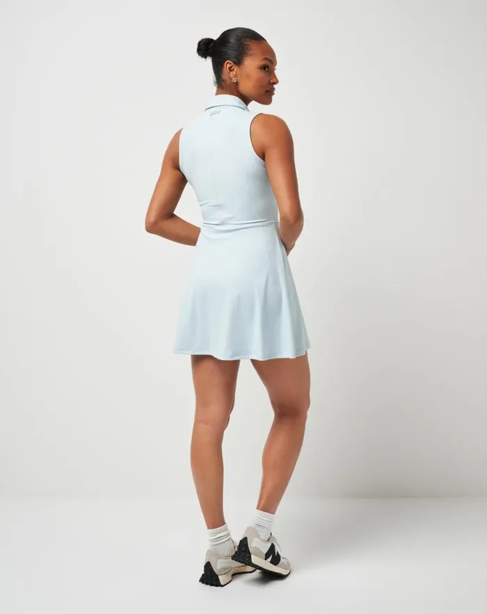 Women Dresses TravisMathew MOVEKNIT SLEEVELESS POLO DRESS 20 Heather Baby Blue Women Dresses TravisMathew MOVEKNIT SLEEVELESS POLO DRESS 20 Heather Baby Blue