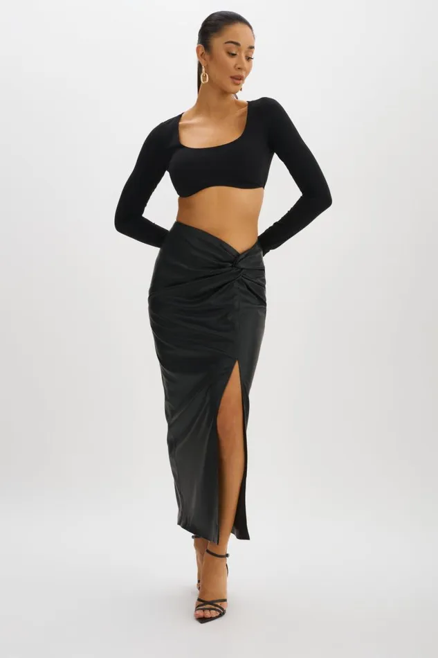 Women EILEEN Faux Leather Maxi Skirt Black LAMARQUE Skirts