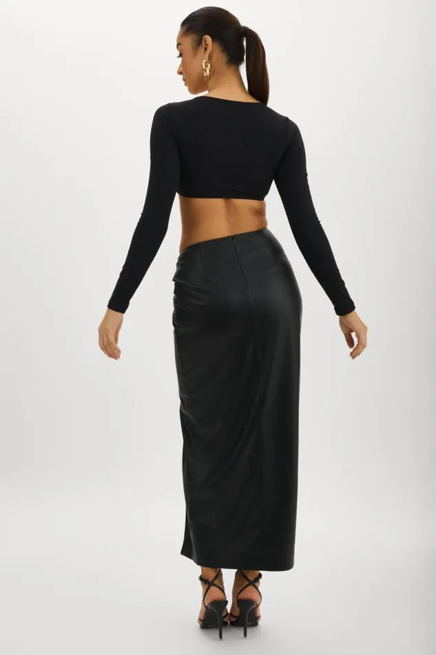 Women EILEEN Faux Leather Maxi Skirt Black LAMARQUE Skirts Women EILEEN Faux Leather Maxi Skirt Black LAMARQUE Skirts