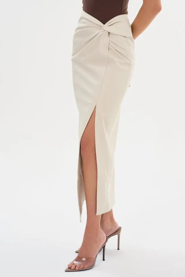 Women EILEEN Faux Leather Maxi Skirt Bone LAMARQUE Skirts