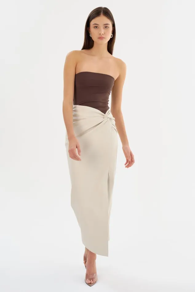 Women EILEEN Faux Leather Maxi Skirt Bone LAMARQUE Skirts Women EILEEN Faux Leather Maxi Skirt Bone LAMARQUE Skirts
