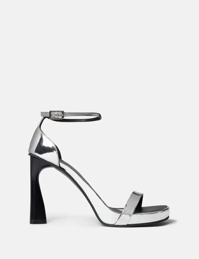 Women Elsa Mirrored Heeled Sandals Silver Stella McCartney Heels