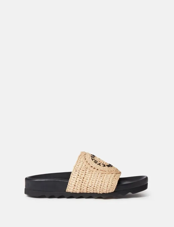 Women Elyse Raffia Logo Sandals Naturalblack Stella McCartney Sandals