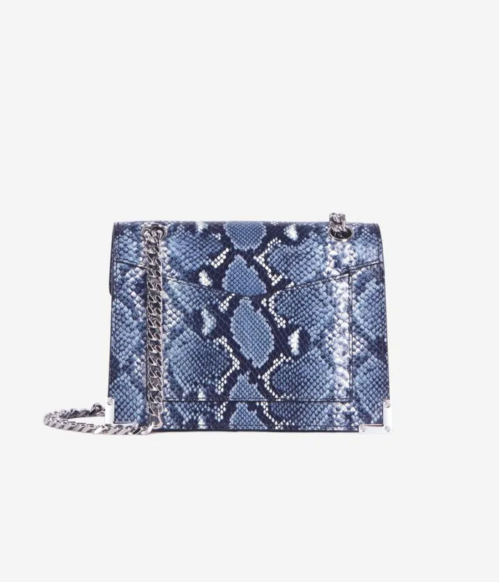 Women Emily Chain Bag In Blue Pythoneffect Leather THE KOOPLES Bags