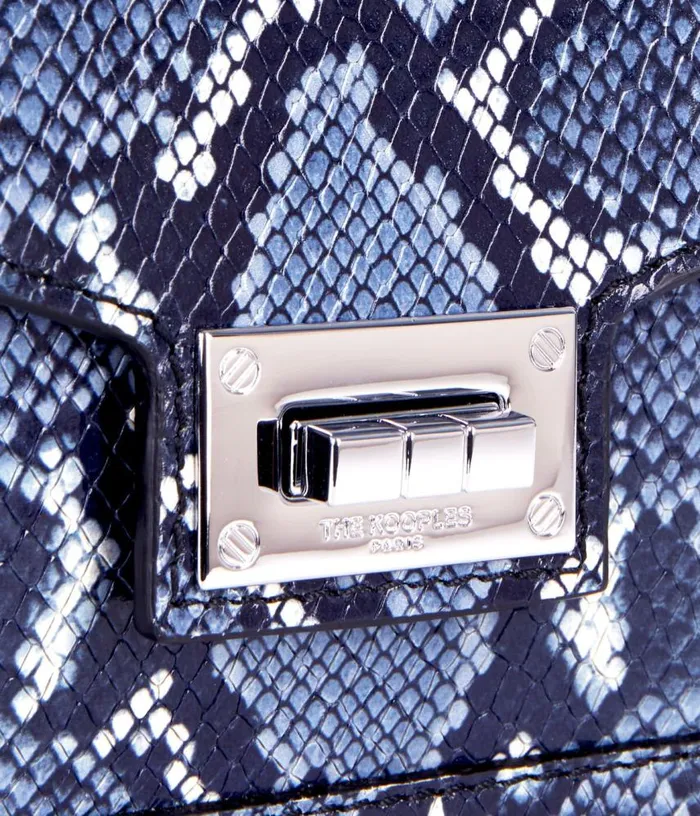 Women Emily Chain Bag In Blue Pythoneffect Leather THE KOOPLES Bags