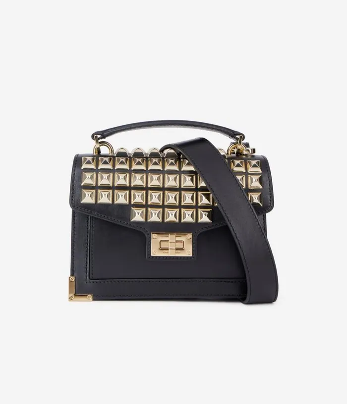 Women Emily Small Bag In Black Leather With Spikes THE KOOPLES Bags