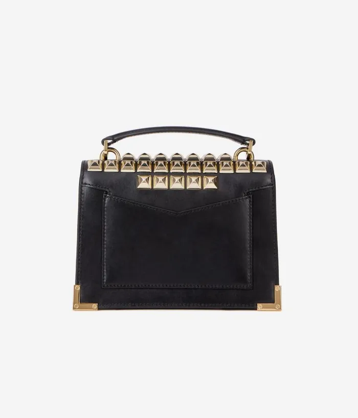 Women Emily Small Bag In Black Leather With Spikes THE KOOPLES Bags