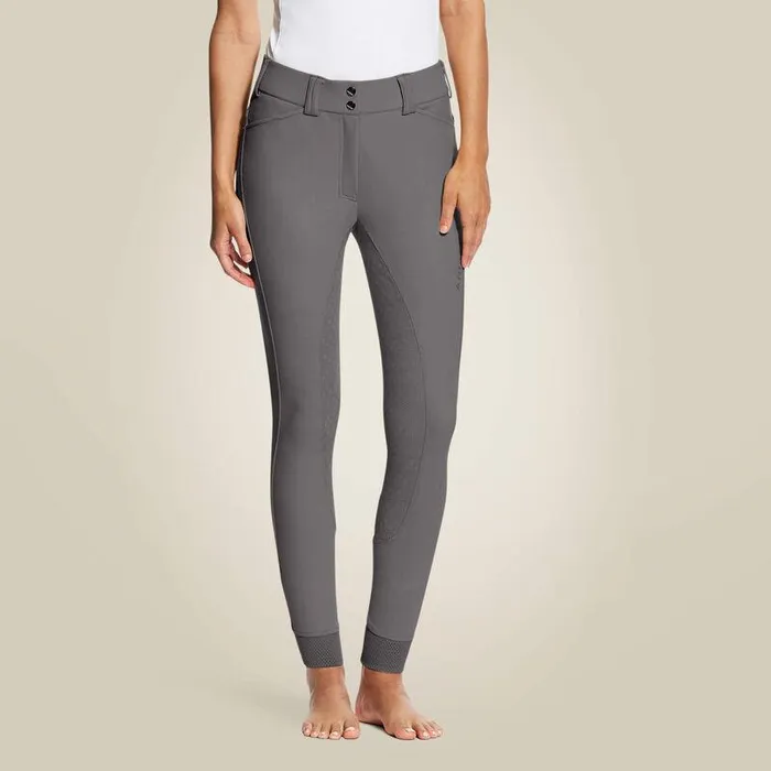 Women English Riding Ariat WMS Tri Factor Grip Full Seat Breech Plum Grey