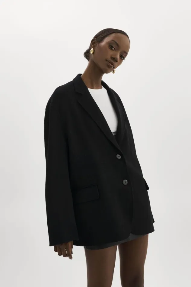 Women ENNIS Oversized Wool Blazer Black LAMARQUE Blazers