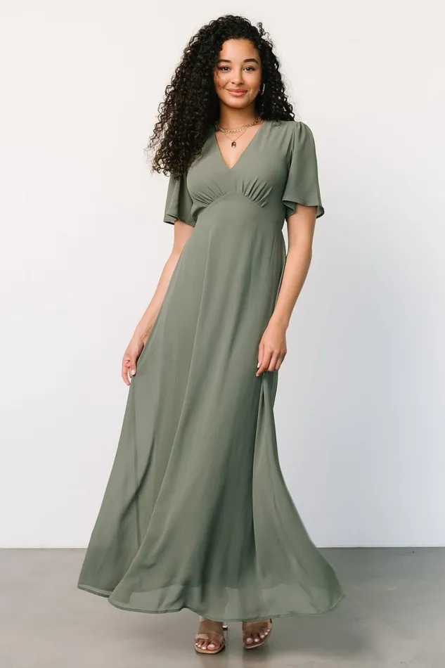 Women Esti Maxi Dress Dark Sage Baltic Born Maxi Dresses