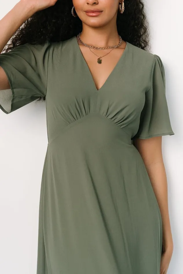 Women Esti Maxi Dress Dark Sage Baltic Born Maxi Dresses Women Esti Maxi Dress Dark Sage Baltic Born Maxi Dresses