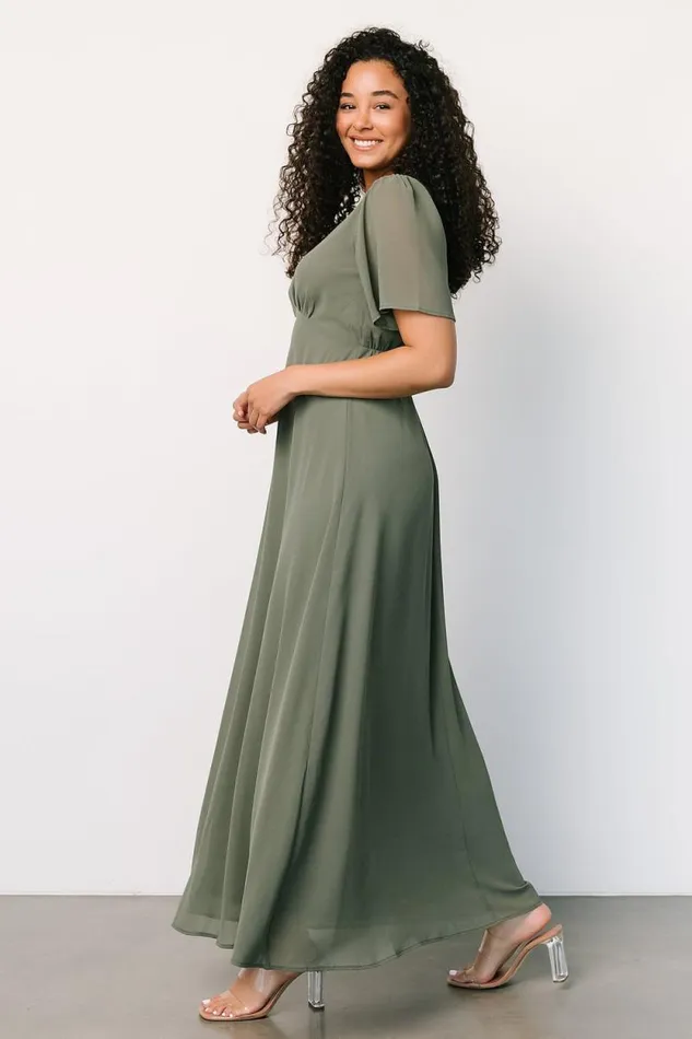 Women Esti Maxi Dress Dark Sage Baltic Born Maxi Dresses Women Esti Maxi Dress Dark Sage Baltic Born Maxi Dresses