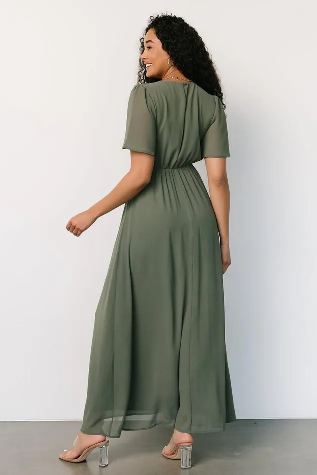 Women Esti Maxi Dress Dark Sage Baltic Born Maxi Dresses Women Esti Maxi Dress Dark Sage Baltic Born Maxi Dresses