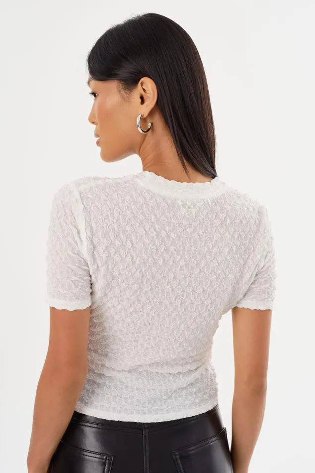 Women ESTIR Crew Neck TShirt White LAMARQUE Tops