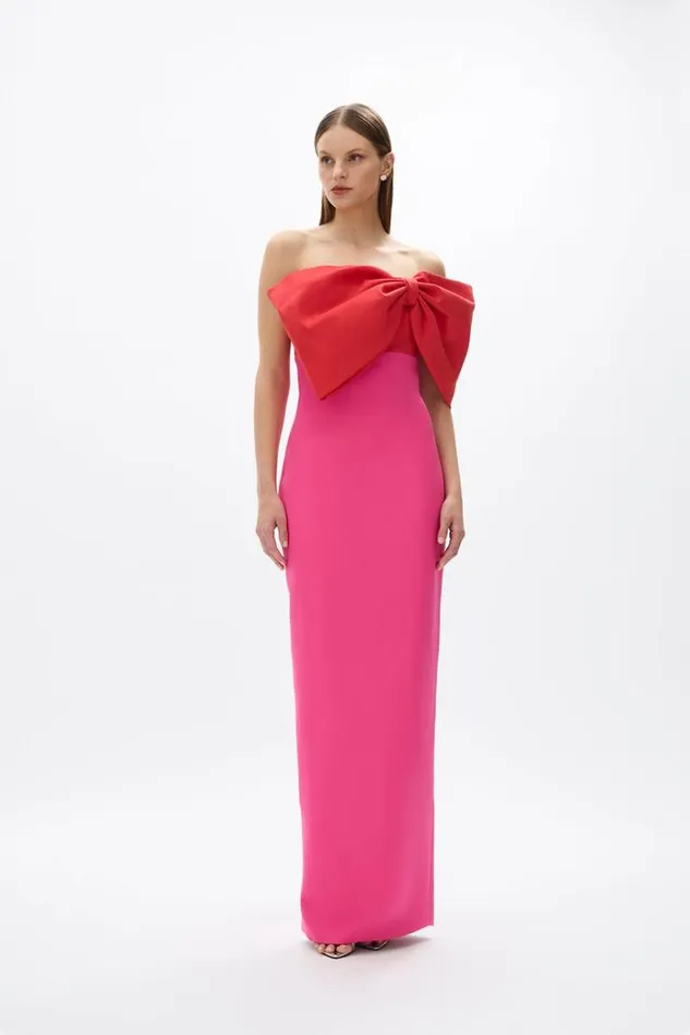 Women Evening Dresses Rachel Gilbert Kace Gown Hot PinkRed