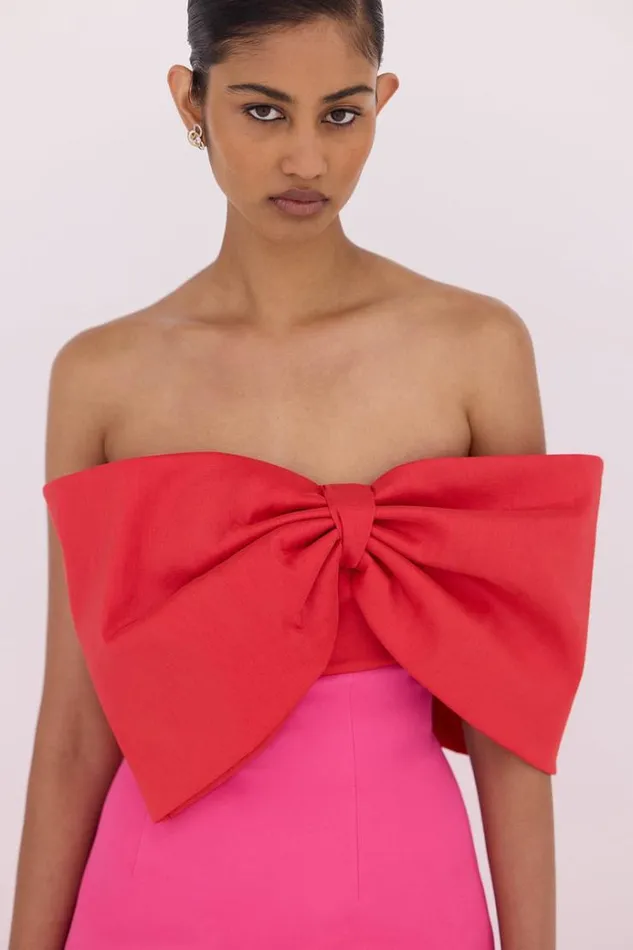 Women Evening Dresses Rachel Gilbert Kace Gown Hot PinkRed Women Evening Dresses Rachel Gilbert Kace Gown Hot PinkRed