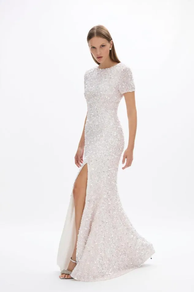 Women Evening Dresses Rachel Gilbert Nixie Gown Ivory