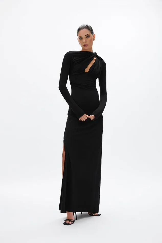 Women Evening Dresses Rachel Gilbert Tanner Sleeve Gown Black